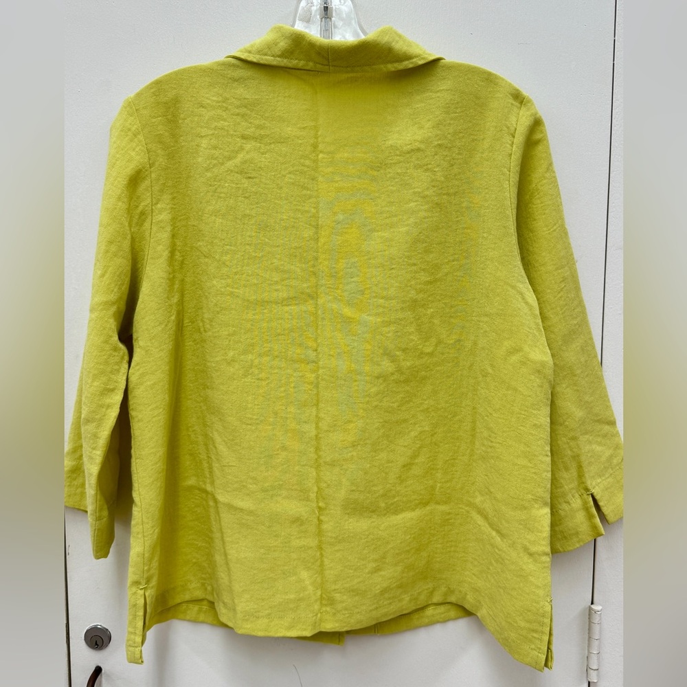Fridaze 100% Linen Chartreuse Sailor Button-Up Jacket Size Small - Picture 6 of 7
